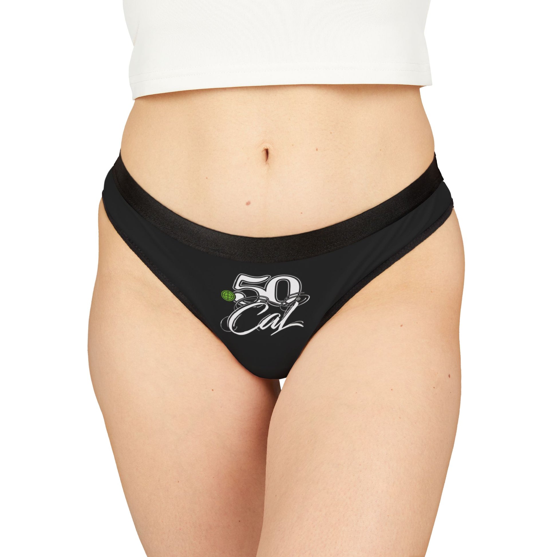 .50Cal Women’s Black Thong – Bold, Minimal, Unstoppable