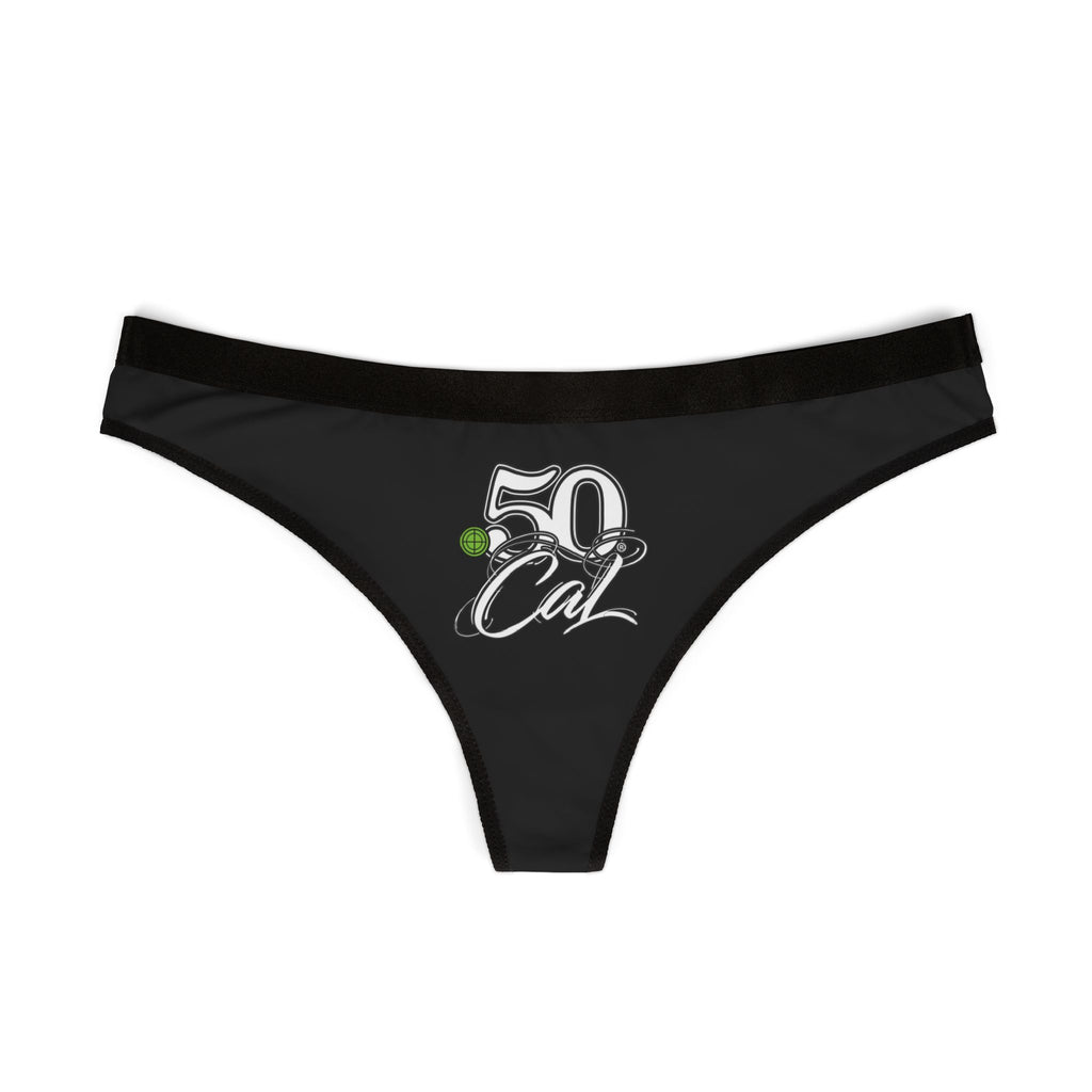 .50Cal Women’s Black Thong – Bold, Minimal, Unstoppable