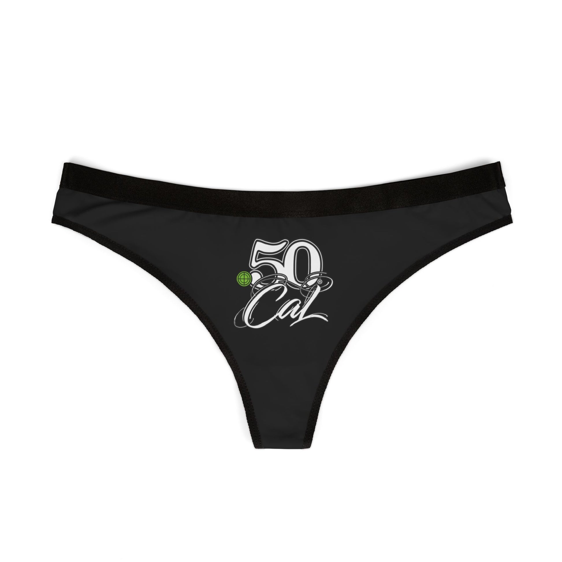 .50Cal Women’s Black Thong – Bold, Minimal, Unstoppable
